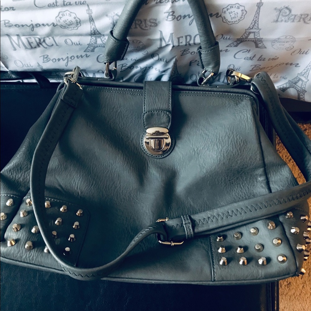 Grey w/ gold studs “JustFab” Shoulder bag